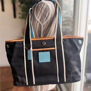 Coach Black and Blue Tote Bag